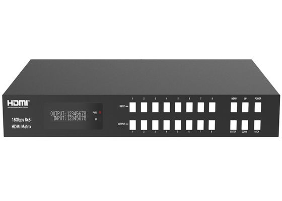 金属のエンクロージャのアーク機能18Gbps 8x8 HDMIマトリックスのスイッチャ