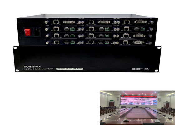 CAT5e/6/7 12港のHDMI HDBaseTエクステンダーのディバイダーのPoC二重IR RS232 3D