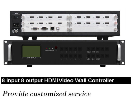 8 8で4k HDMI LCDのビデオ壁のコントローラー3x3 1x2 1x3 2x1 3x1 2x2を汚損しなさい