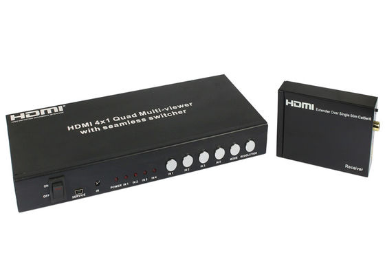 継ぎ目が無いRS232およびIRスイッチ命令を用いるUTPのエクステンダーHDMI 4x1のクォードの多視聴者