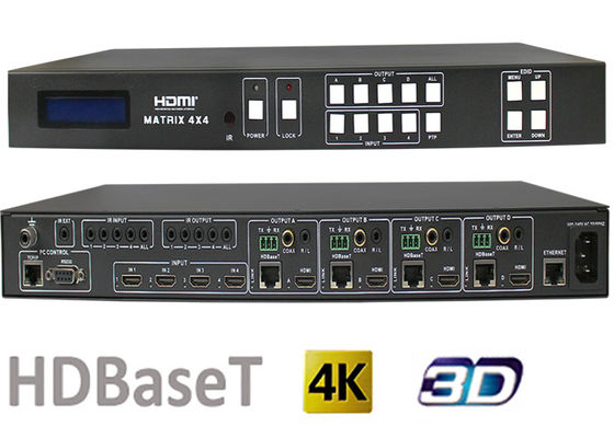 70メートルおよびHDBaseTの出力ポートが付いているスイッチャ100メートルの4x4 HDMIのマトリックスの