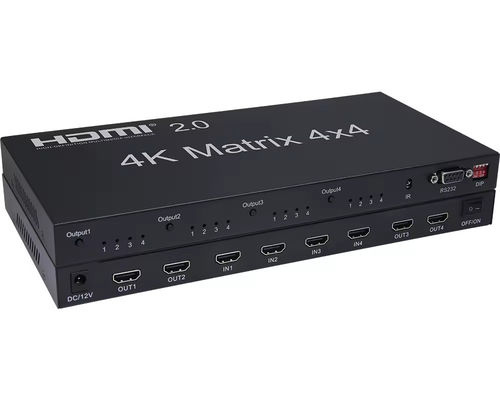 音声抽出機能のあるHDMI 4x2マトリックススイッチ