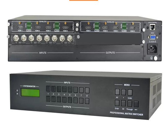 ビデオマトリックススイッチ 4/4 インプットと出力 4Kx2k 60Hz まで