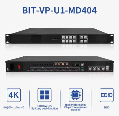 ビデオマトリックススイッチ 4/4 インプットと出力 4Kx2k 60Hz まで