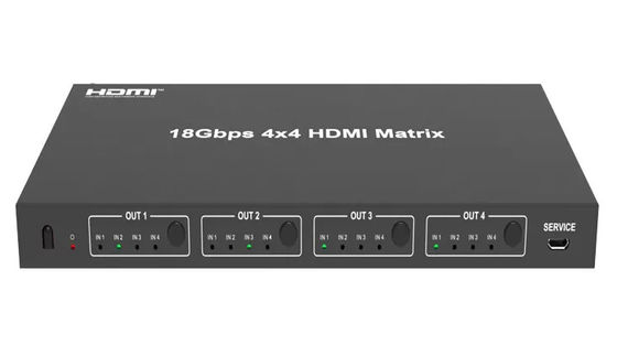 出力 18Gbps 4 X 4 HDMI マトリックススイッチ 4Kx2k 60Hz までの出力解像度