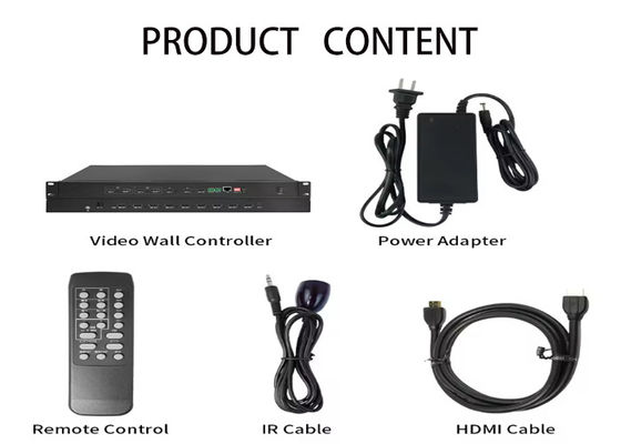 RS232 LAN IRリモートコントロールLCDビデオウォールコントローラー、HDMI DVI出力および2x2 2x3 3x2 4x1 4x2 3x3ウォールモード