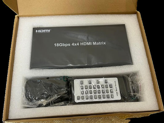 EDID サポート 4×4 HDMI マトリックス 225MHz ビデオ帯域幅と RS-232 コントロール