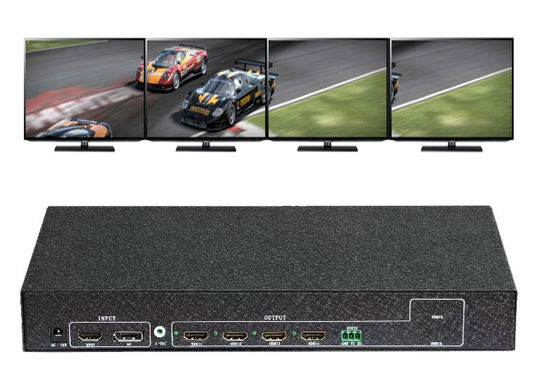 1入力4出力 4Kビデオウォールコントローラー – マルチスクリーン表示用1x4 HDMIスプリッター