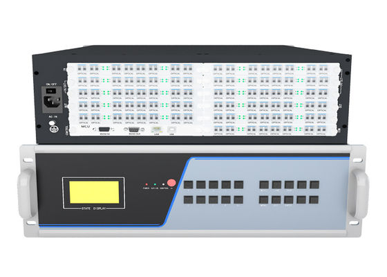 冗長電源対応 88 ポート 3.5 U ファイバー KVM 送信機と受信機 ノード KVM ファイバー マトリックス