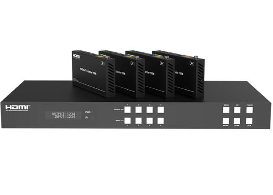 VINCAN 4×4 HDBaseT HDMI マトリックススイッチ 4K6044:4専門 AV 配送用の PoC と 4 つの受信機