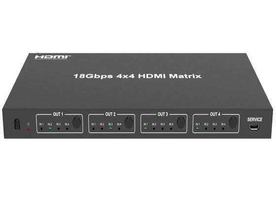 マイクロUSB 18Gbps 4x4のマトリックスHDMIのスイッチャIRの受信機