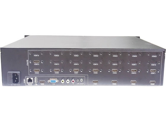 黒い1080P HDMI 1U LCDのビデオ壁のコントローラー1は12出力を入れた
