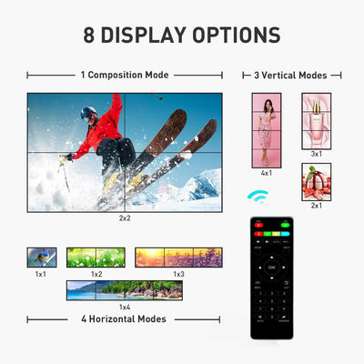 1 LCD TVの多スクリーンの8つの壁モードのビデオ壁のコントローラー2x2からの4で