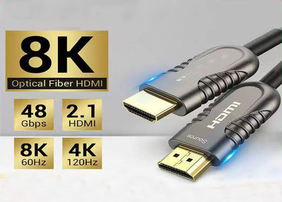 10.2Gbps HDMI光ファイバーケーブル (HDMI 2.1プロトコル対応、長さ10メートル、アクティブ光HDMIケーブル伝送)